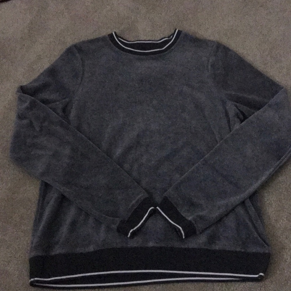 Gray Velvet Sweatshirt